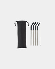 Custom stainless steel 4-pack straw set with pouch - 1