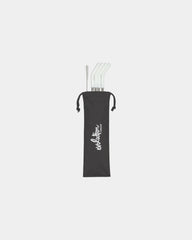Custom stainless steel 4-pack straw set with pouch - 4