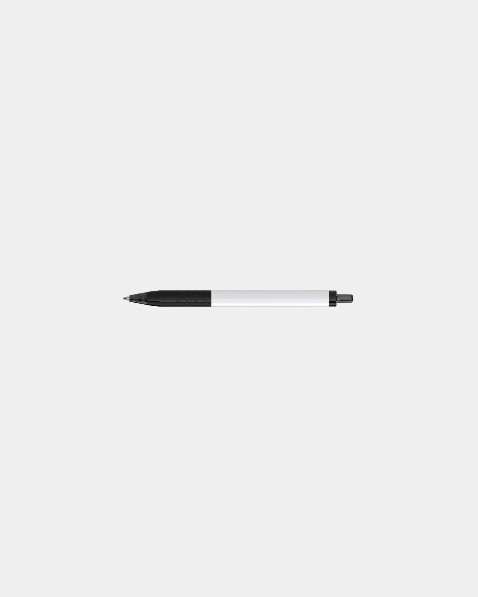 Custom retractable ballpoint pen with grip section - Black