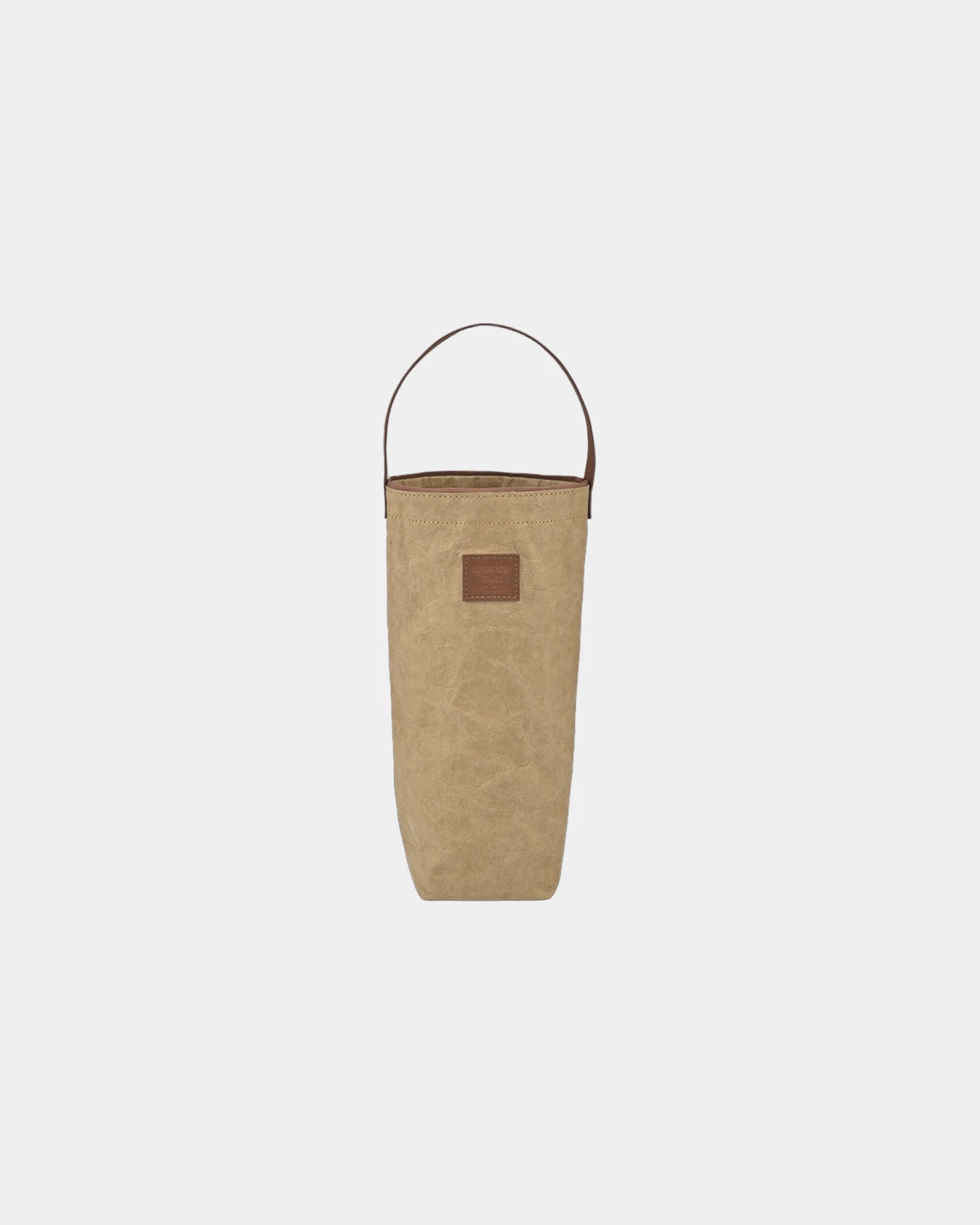 Custom FSC-certified wine tote for 750mL bottles - Sahara