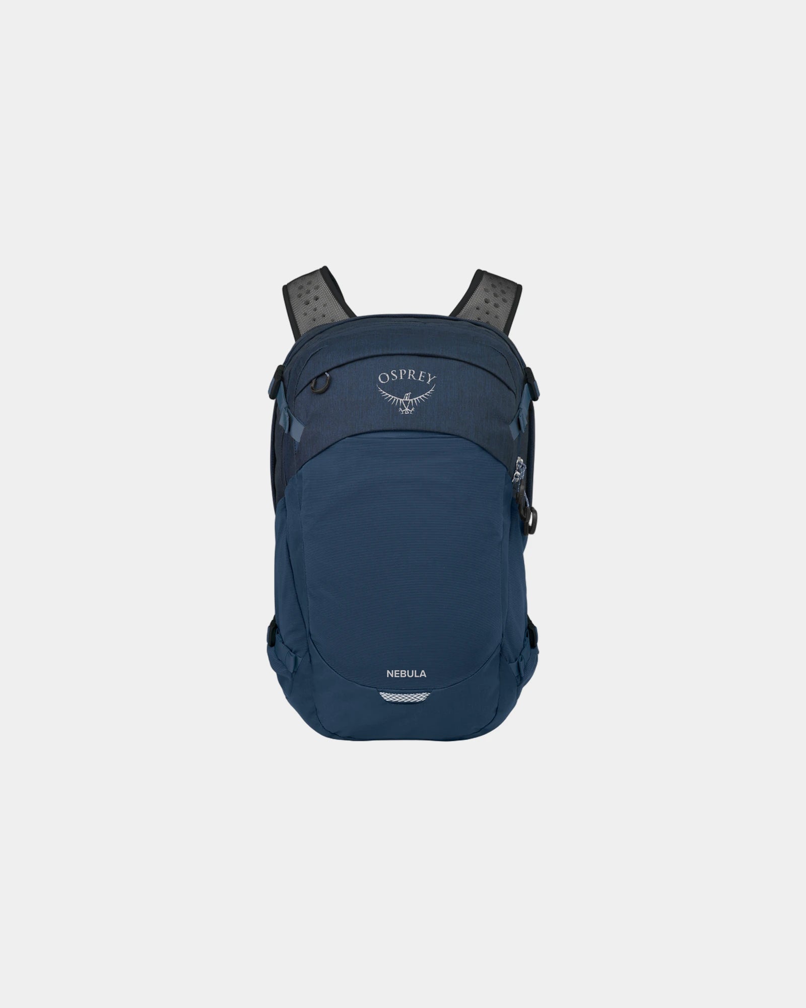 Custom recycled nylon laptop backpack with mesh pocket - Atlas Blue Heather