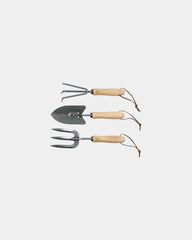 Branded iron and oak gardener's tool set gift box - Wood