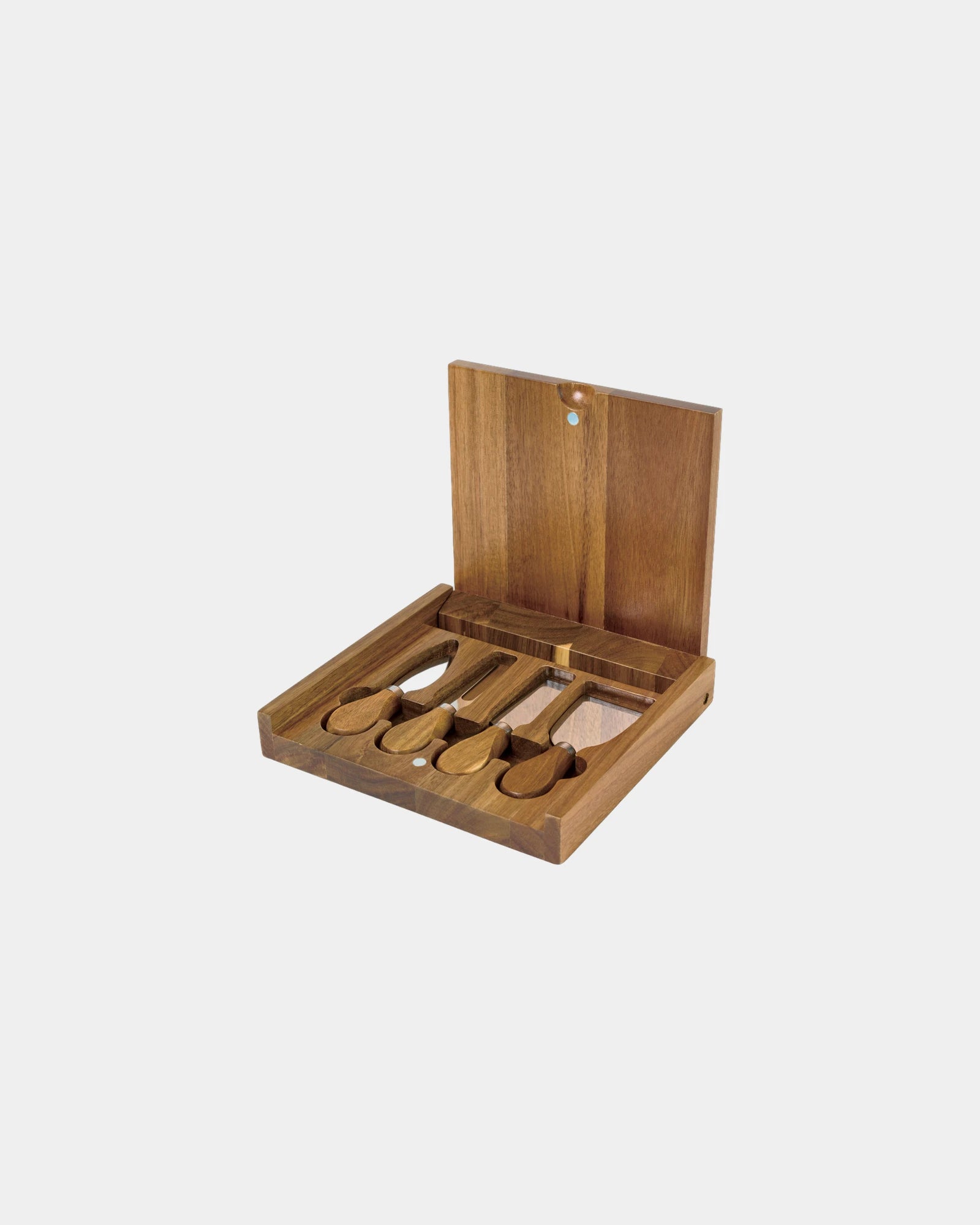 Custom acacia wood cheese board with serving set - 2