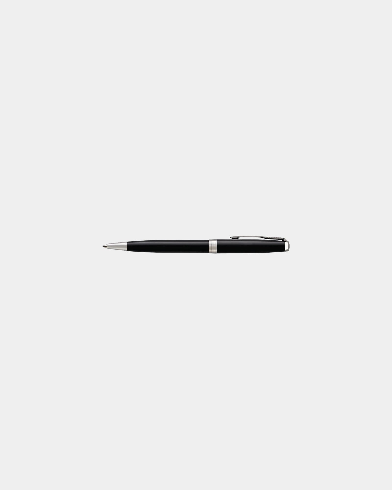 Custom metal ballpoint pen Parker Sonnet gift box - Black - Silver Trim
