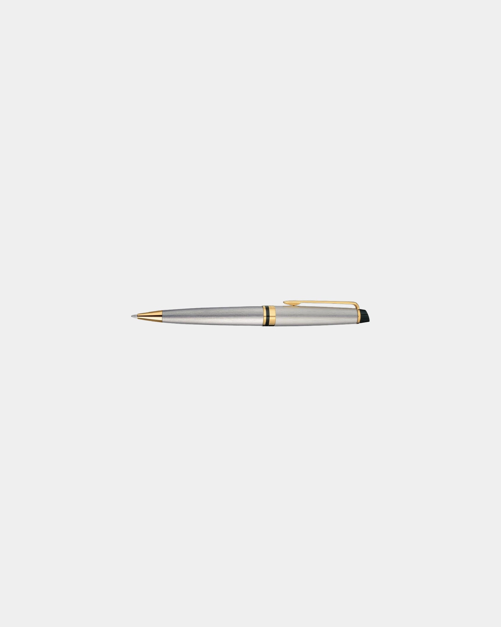 Custom metal Waterman Expert ballpoint pen - Stainless Steel - Gold Trim