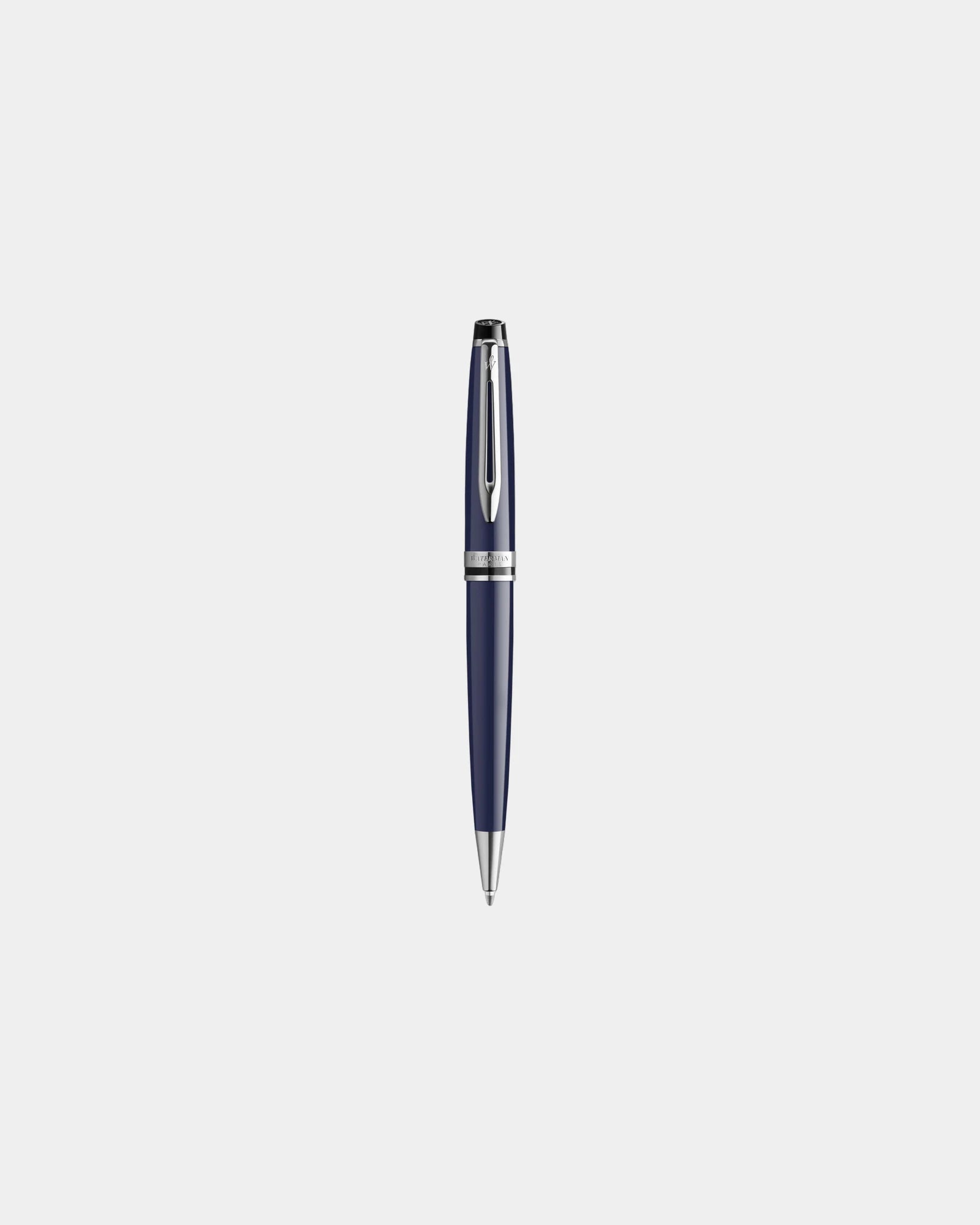 Custom metal Waterman Expert ballpoint pen - Blue - Chrome Trim
