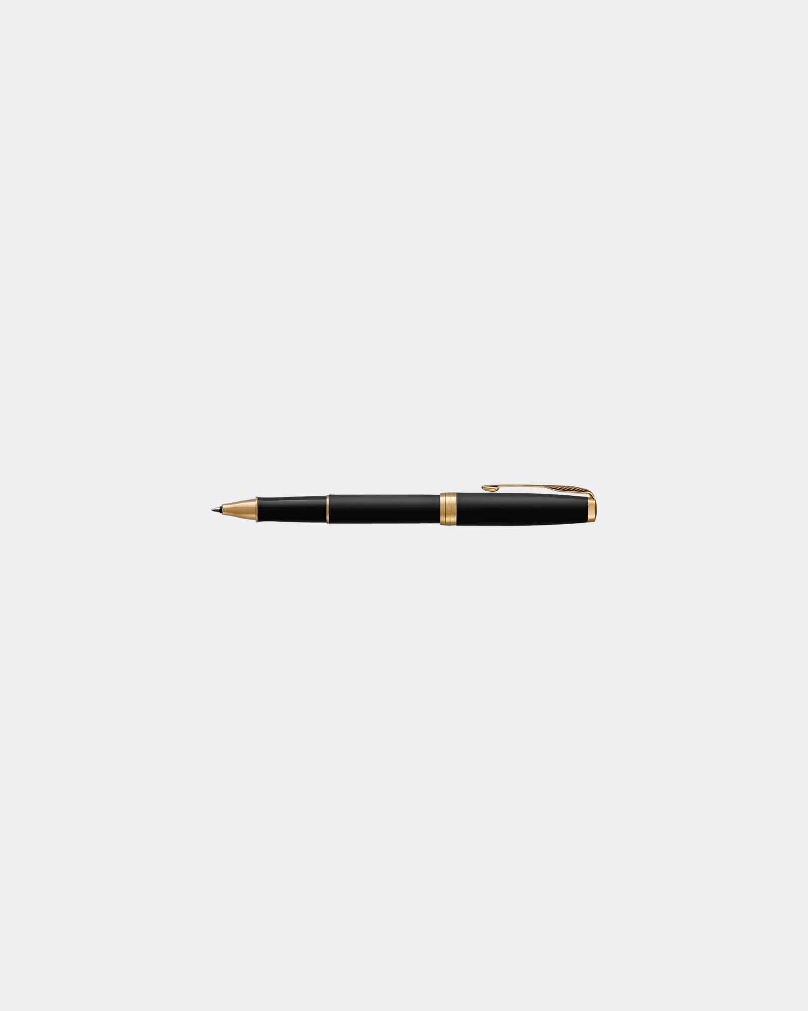 Custom matte metal Parker Sonnet rollerball pen - Black Matte - Gold Trim