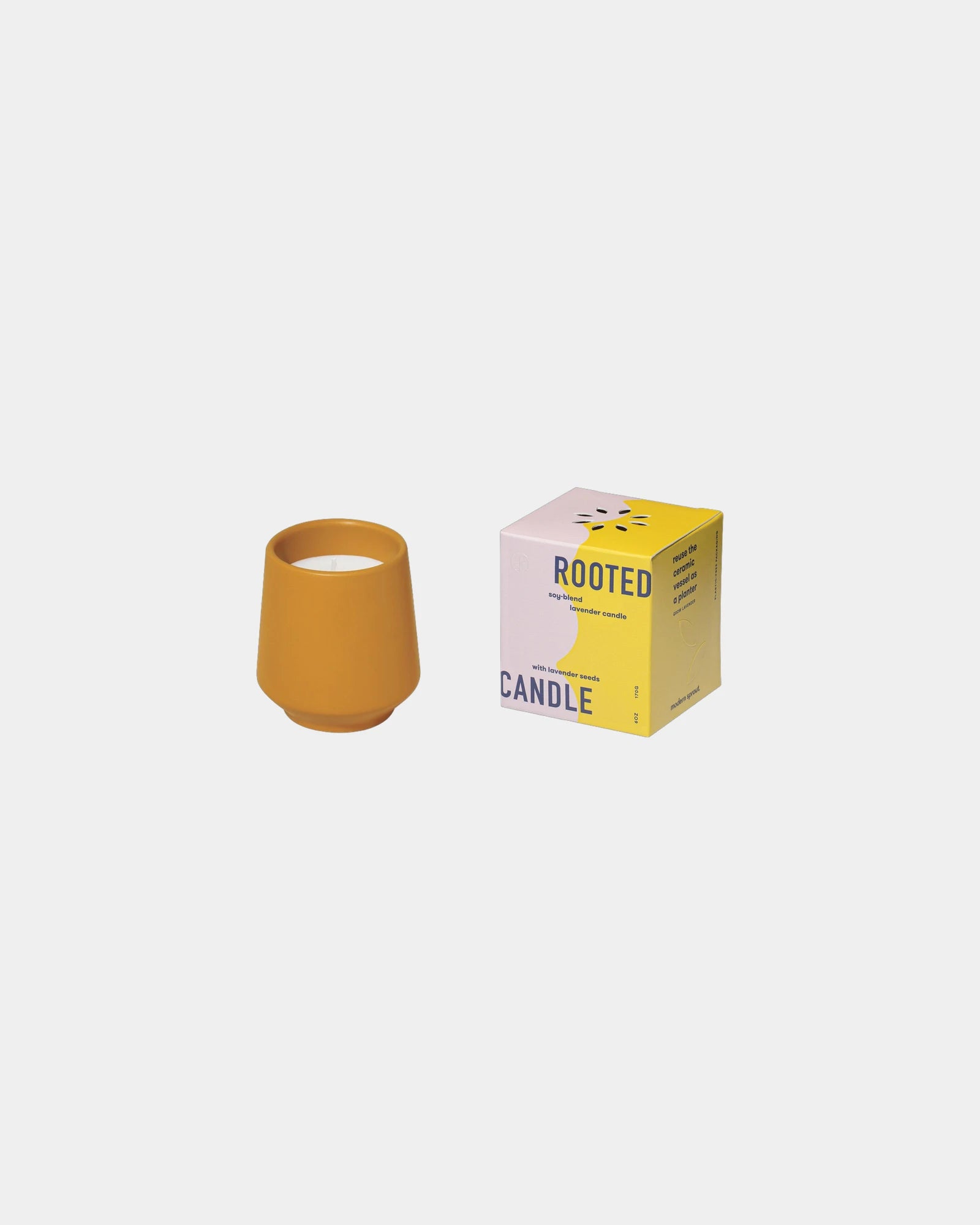 Custom soy-blend candle with ceramic vessel and seeds - 17
