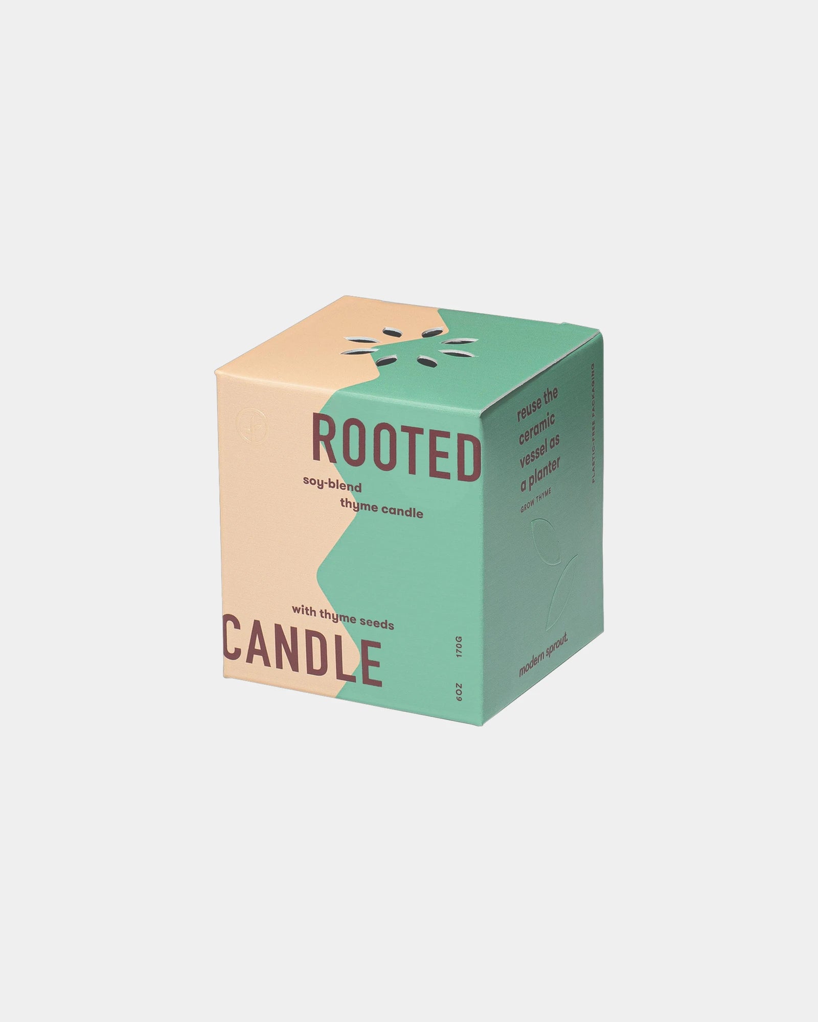 Custom soy-blend candle with ceramic vessel and seeds - 1