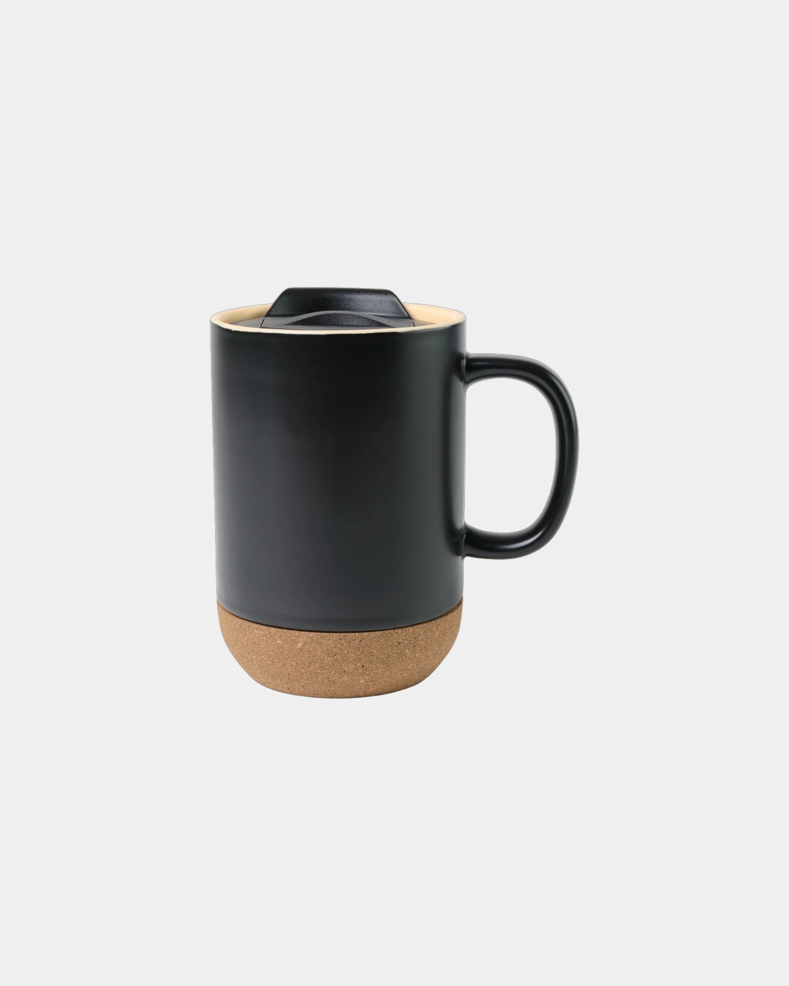 Custom ceramic lidded mug - 14 oz travel mug - Black