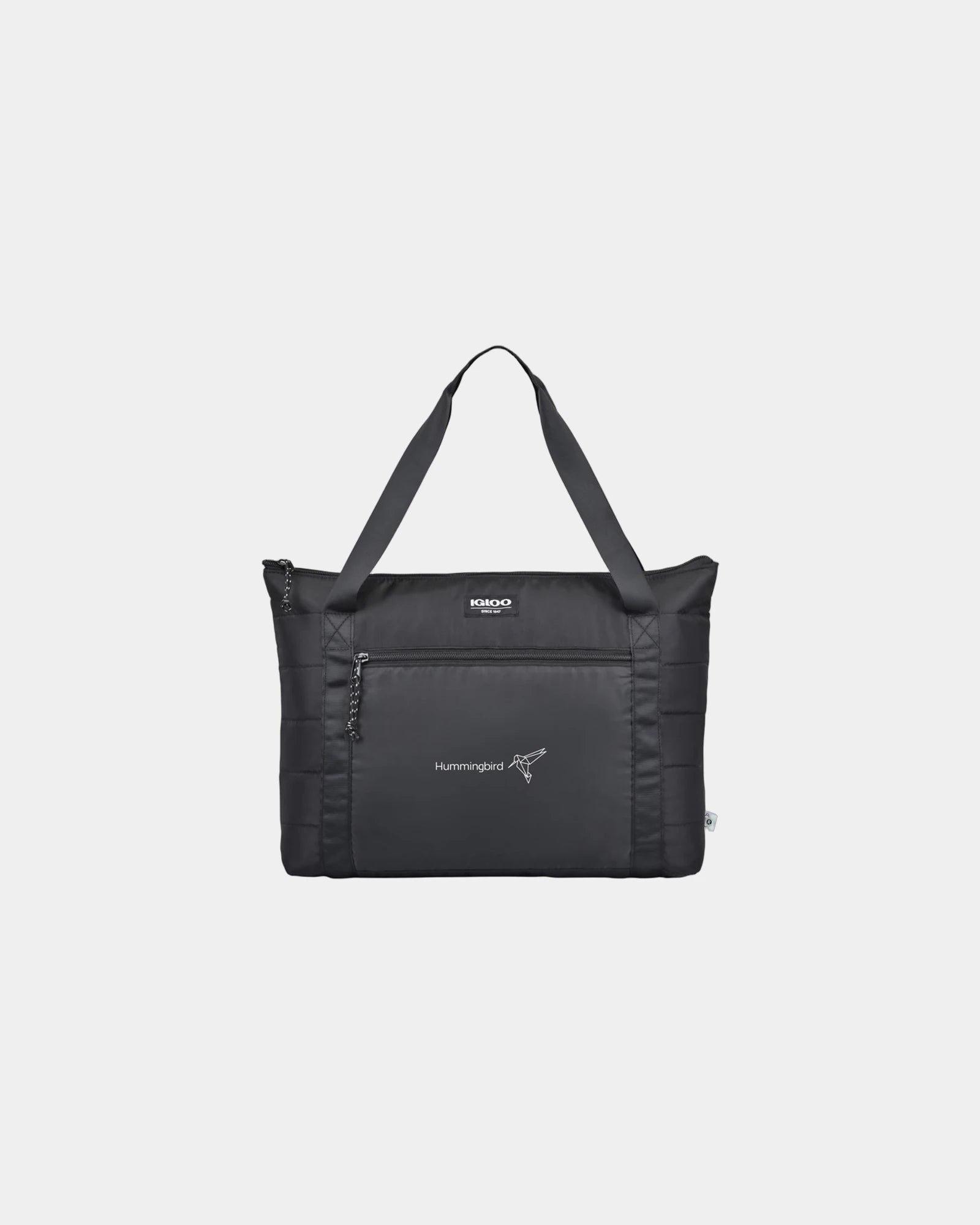 Custom recycled packable puffer 20-can cooler bag - Black