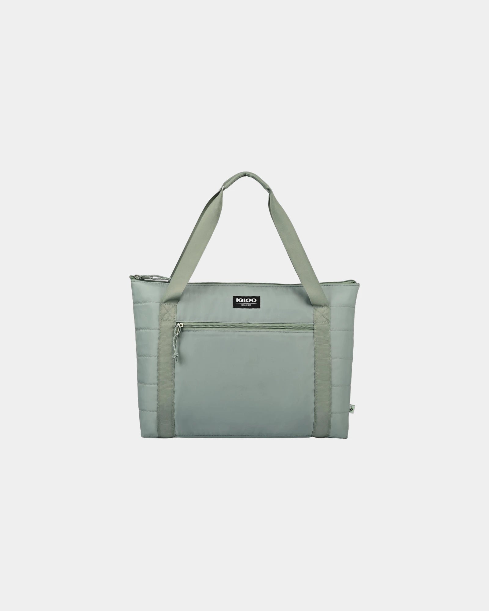 Custom recycled packable puffer 20-can cooler bag - Aqua Gray