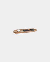 Custom acacia wood oval tray with laser engraving - 5