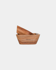 Custom acacia wood nesting snack bowl set - 6