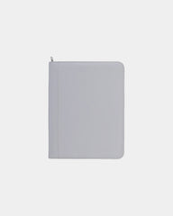 Custom vegan leather zippered padfolio FSC paper pad - Greystone
