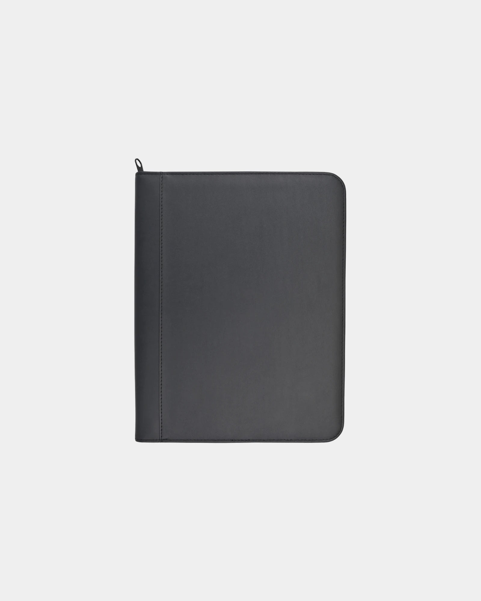 Custom vegan leather zippered padfolio FSC paper pad - Black