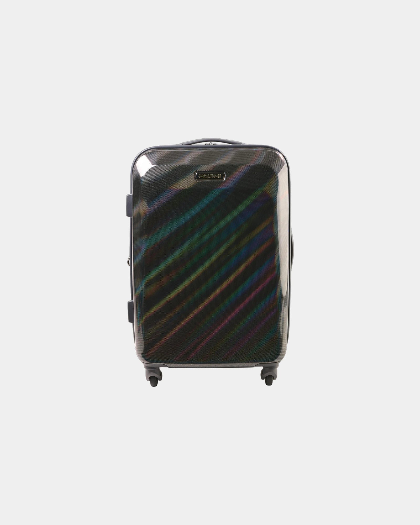 Custom hardside American Tourister Moonlight 21" spinner - Iridescent Black