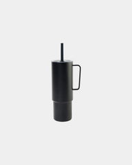 Custom recycled stainless steel 32 oz straw cup - Black Powder