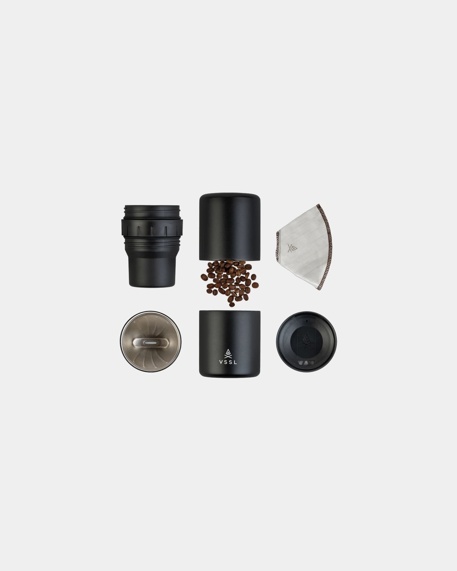 Custom recycled stainless steel pour-over coffee kit - 1