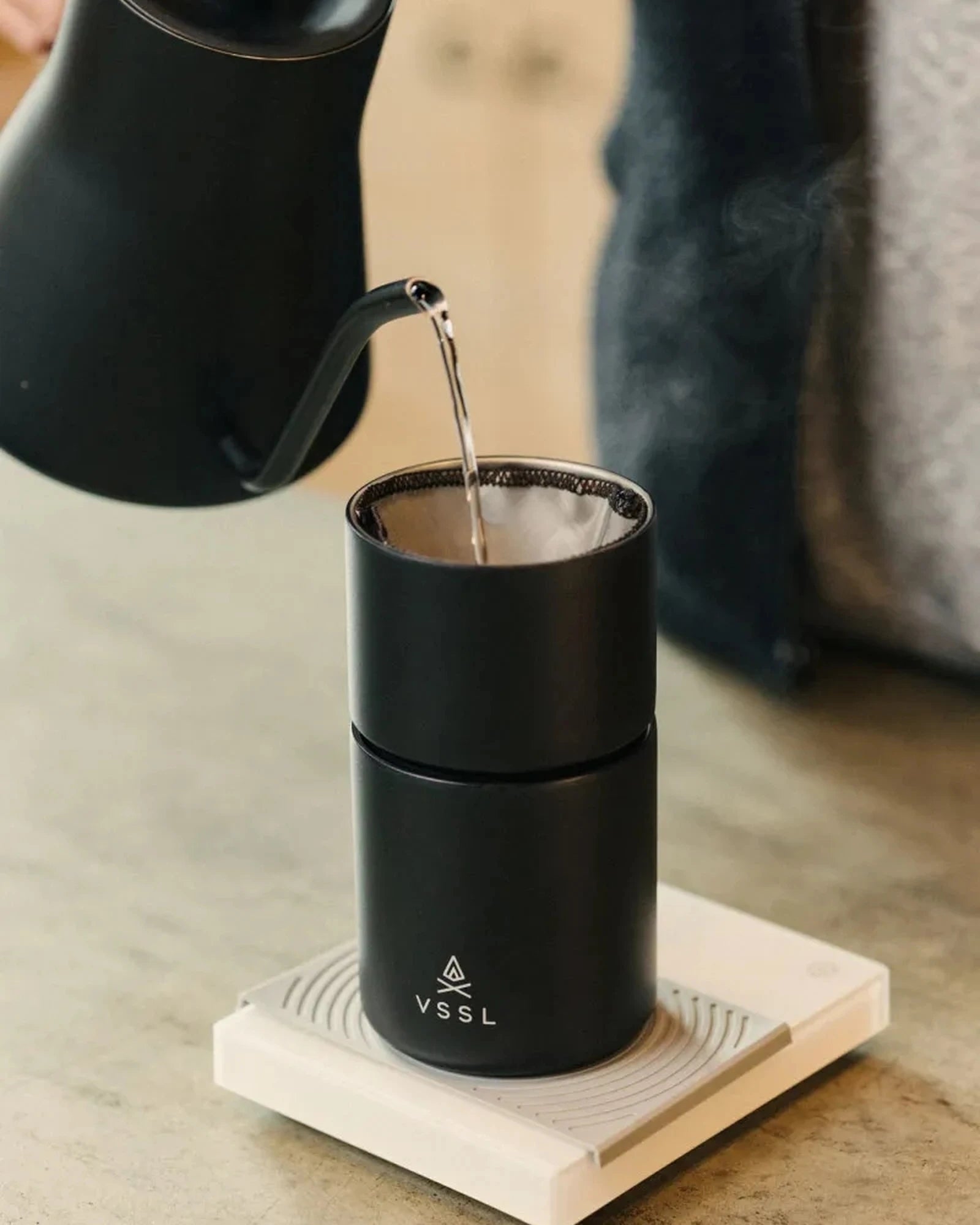 Custom recycled stainless steel pour over coffee set - 10