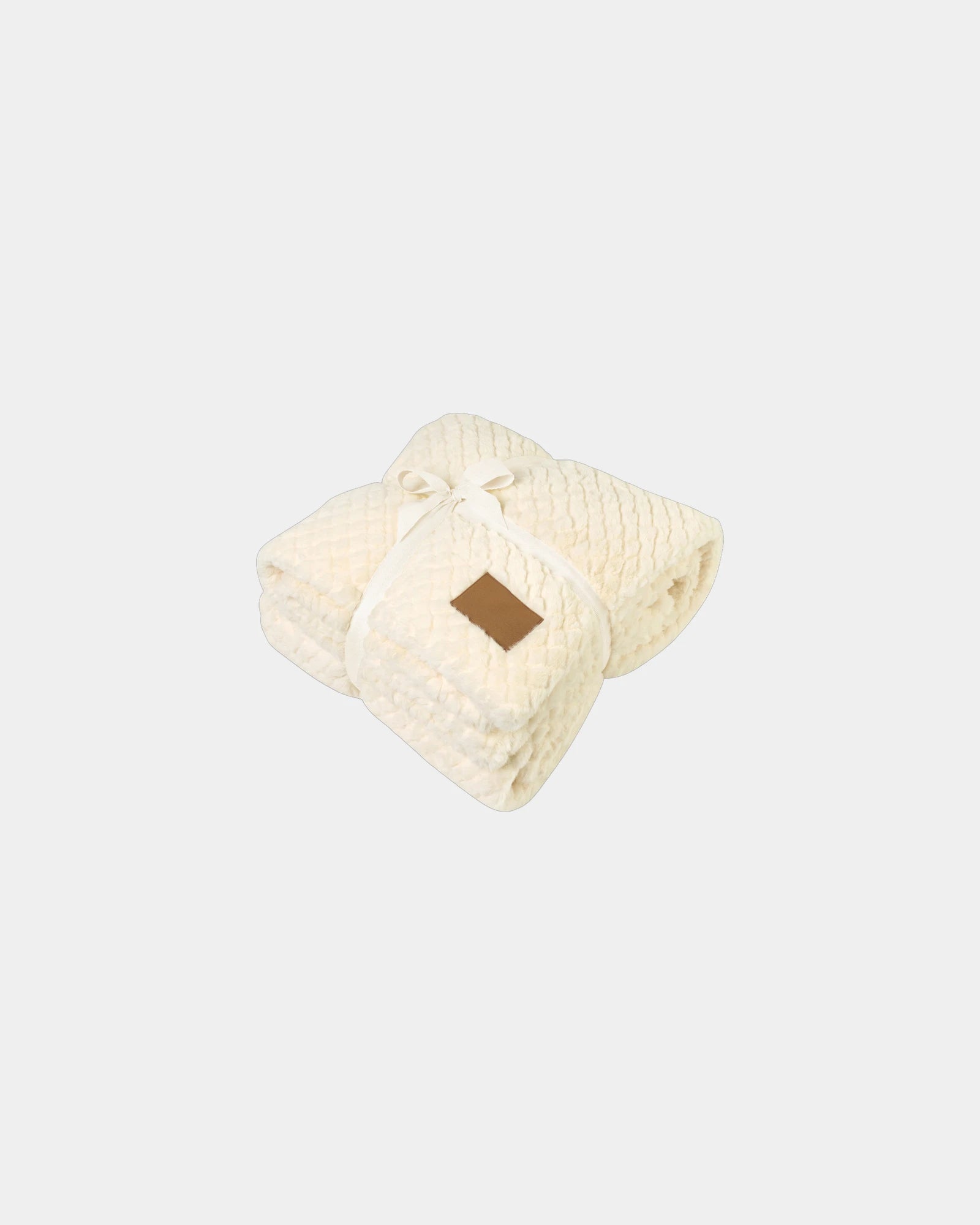 Custom recycled polyester Luxe Nordic throw blanket - Cream