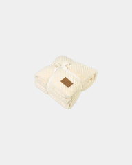 Custom recycled polyester Luxe Nordic throw blanket - Cream