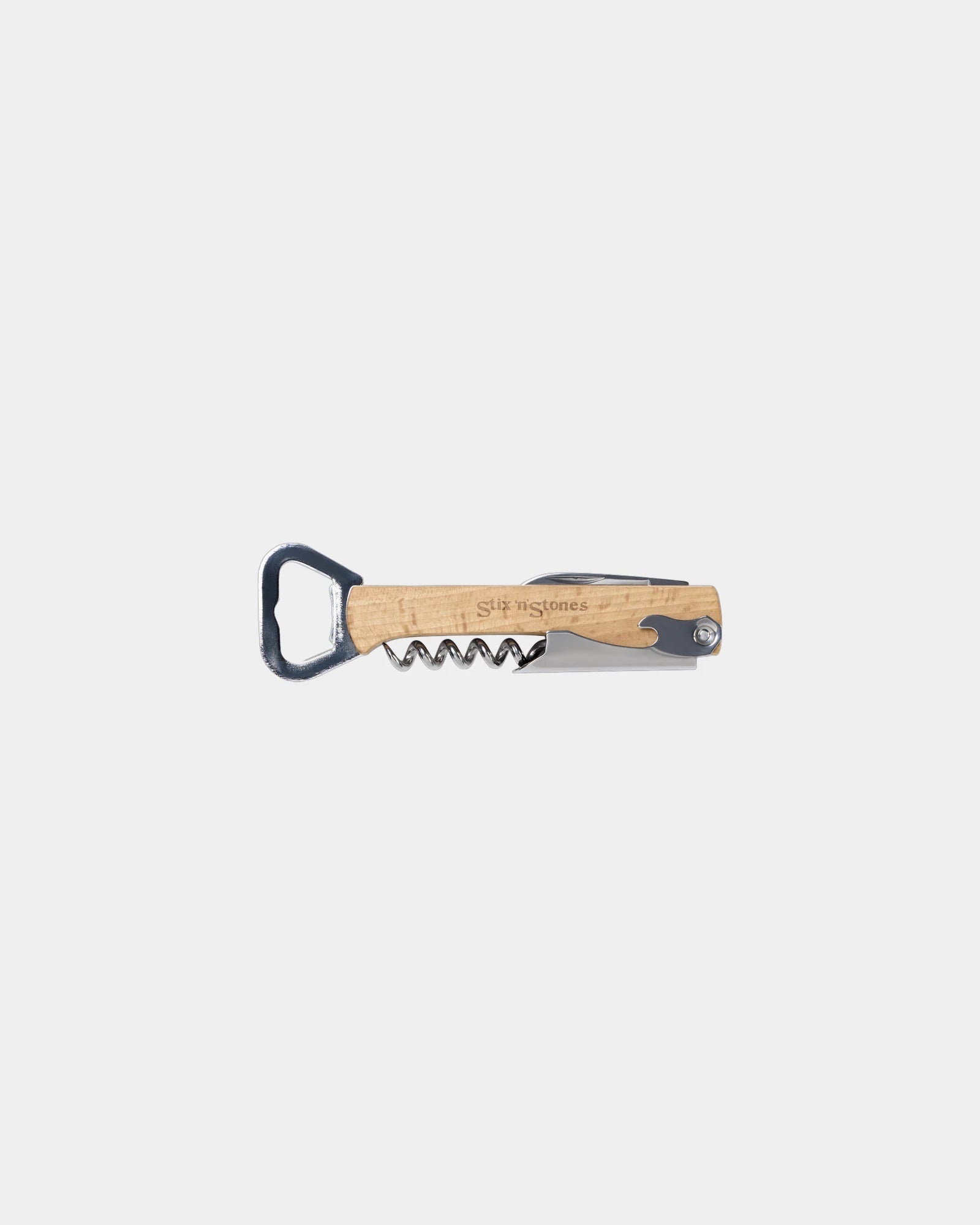 Custom 4-in-1 wood bottle opener with corkscrew - 2