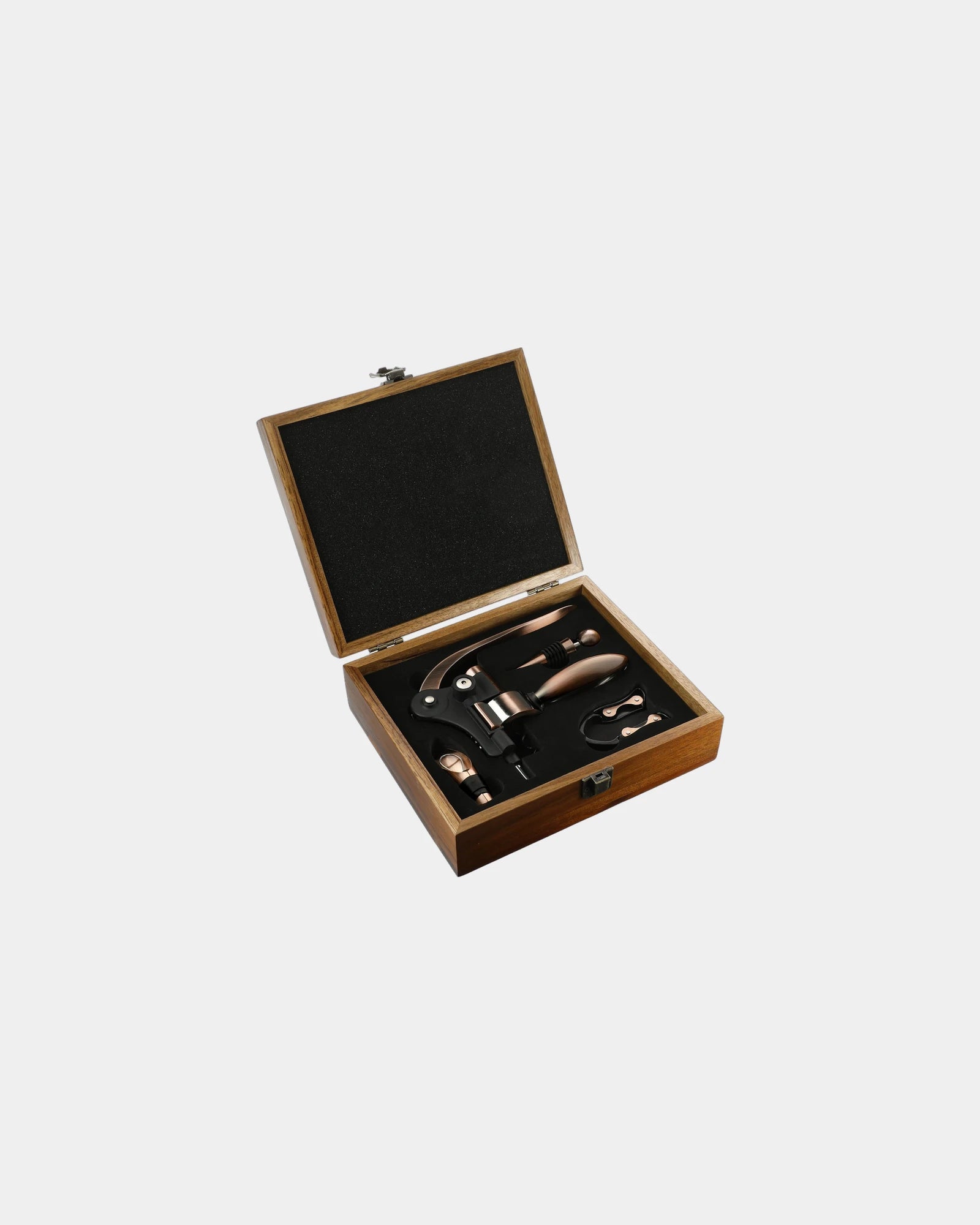 Custom wood and metal wine set with bottle opener - 6