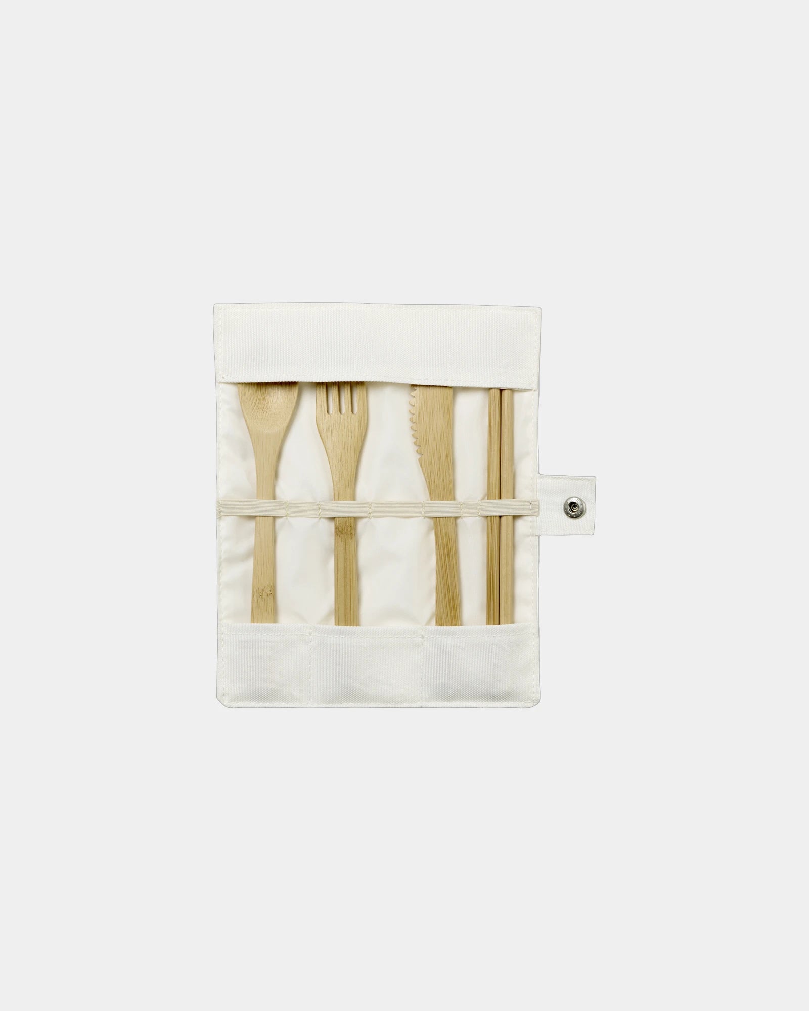 Custom bamboo utensil kit with RPET travel pouch - 1