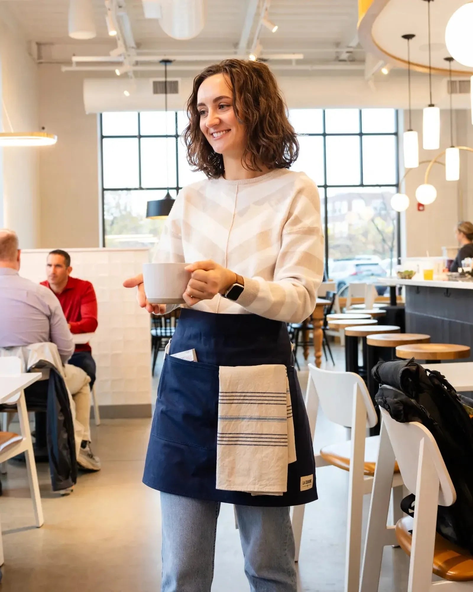 Custom recycled cotton bistro apron 26" x 18" - 4