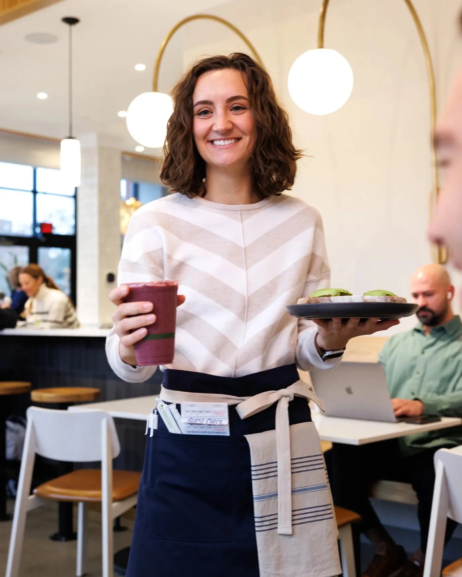 Custom recycled cotton bistro apron 26" x 18" - 3