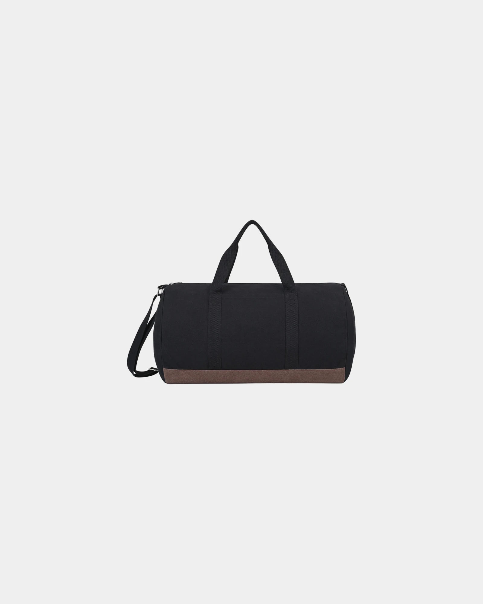 Custom recycled cotton 17" barrel duffel bag - Black