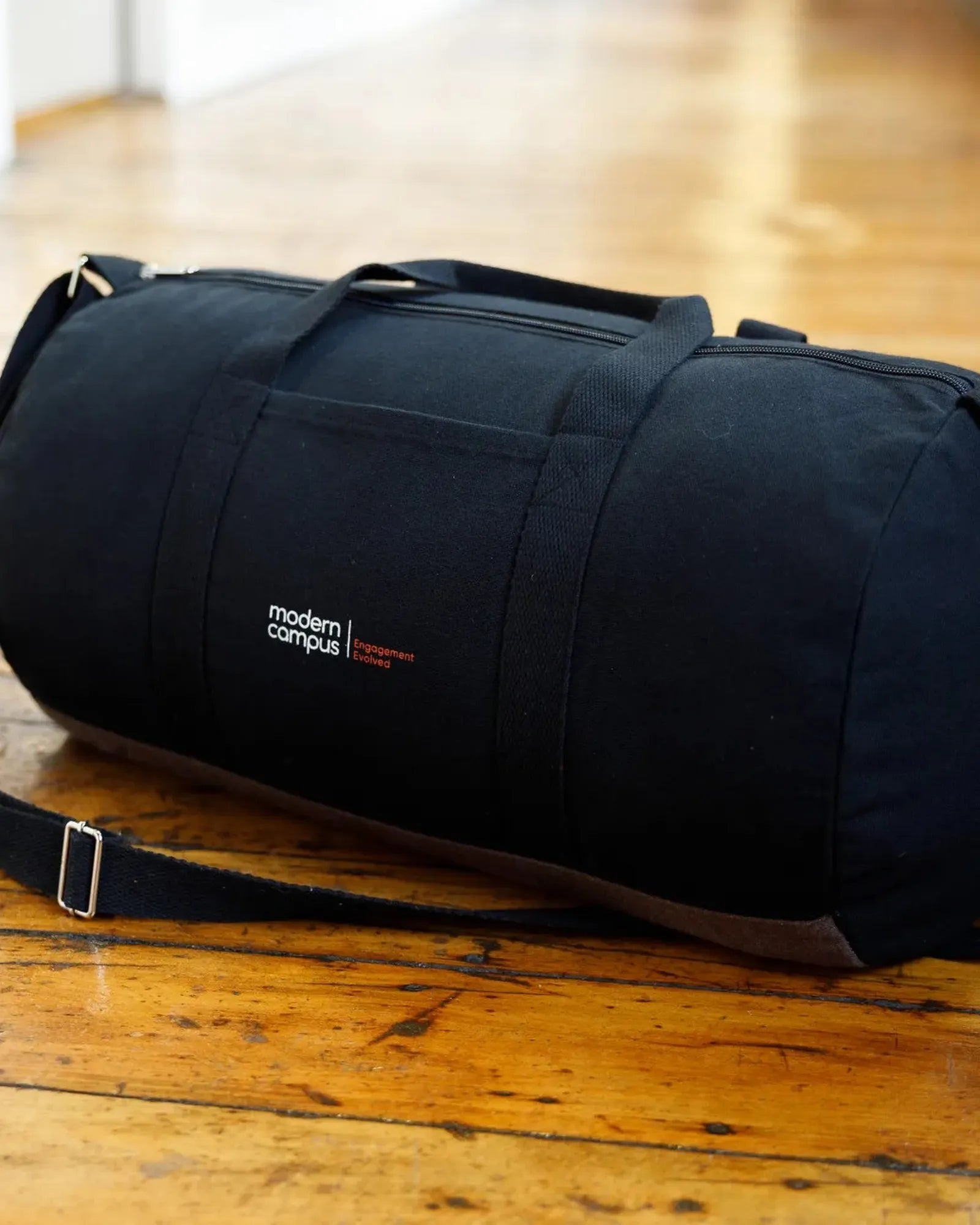 Custom recycled cotton 17" barrel duffel bag - 5