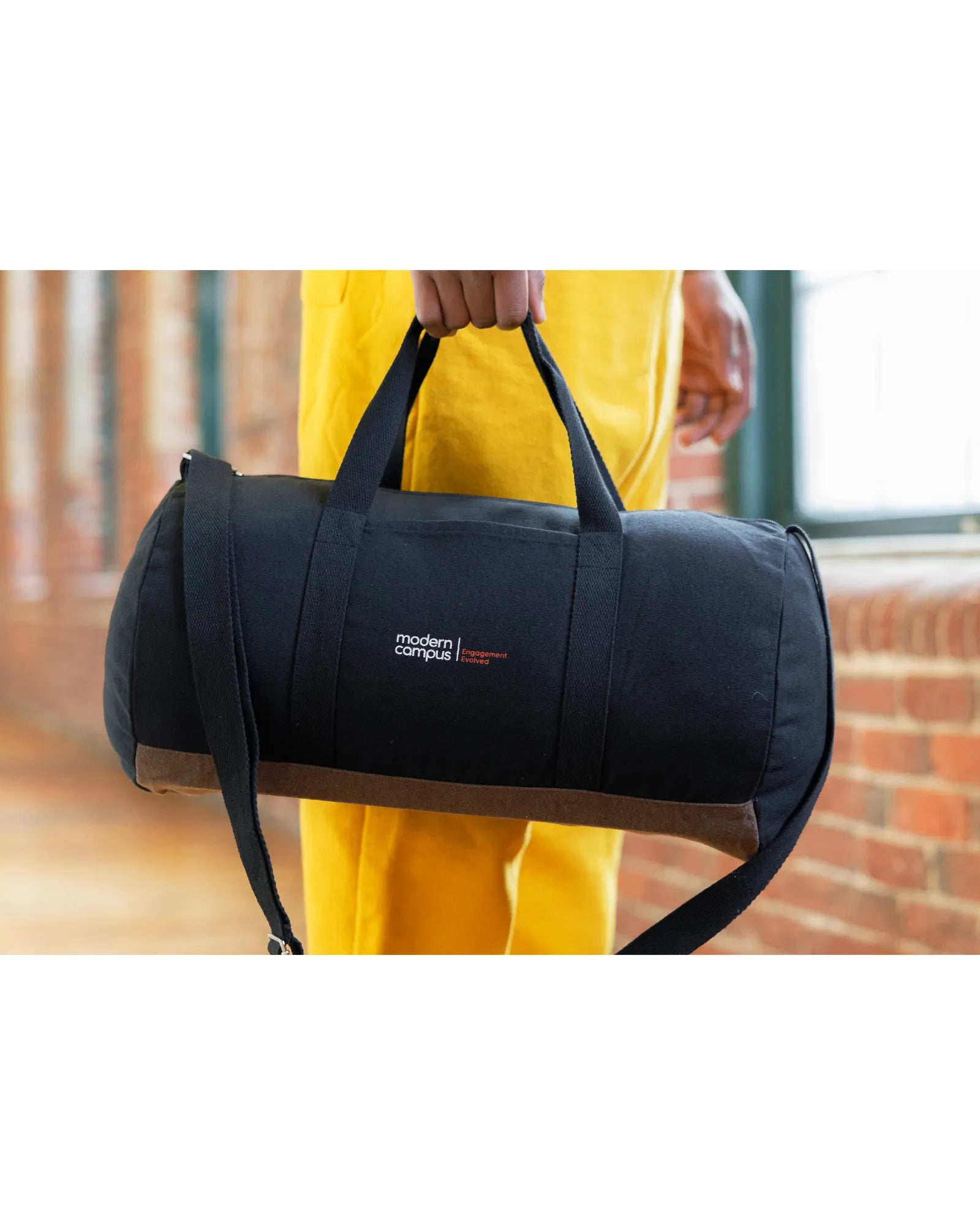 Custom recycled cotton 17" barrel duffel bag - 11