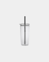 Custom recycled plastic 16 oz straw tumbler - Clear