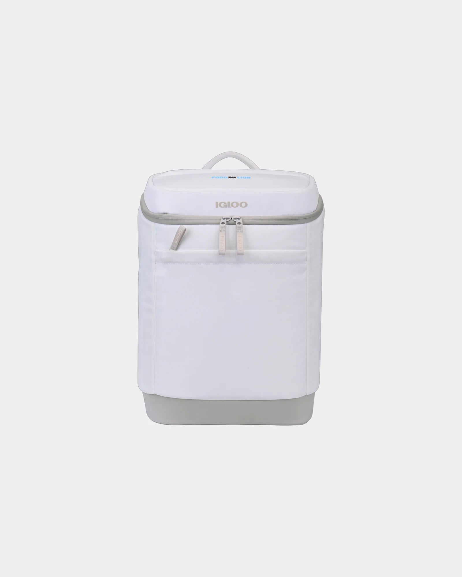 Custom recycled 24-can soft cooler backpack chiller - Cloud White