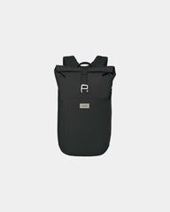Branded recycled roll top backpack with laptop sleeve - Black