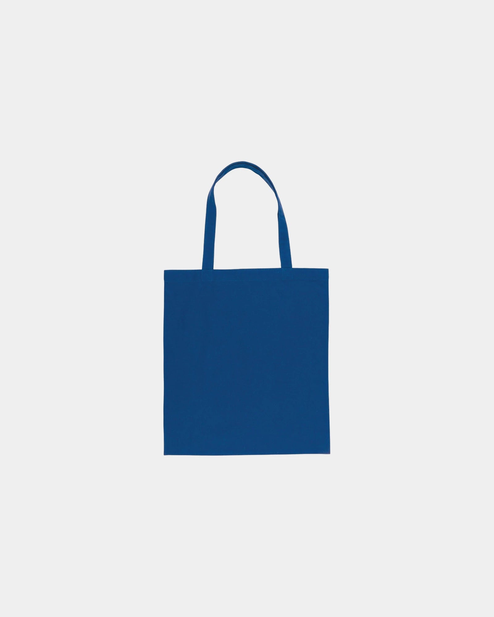 Custom recycled cotton tote bag with bottom panel - Blue