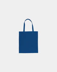 Custom recycled cotton tote bag with bottom panel - Blue