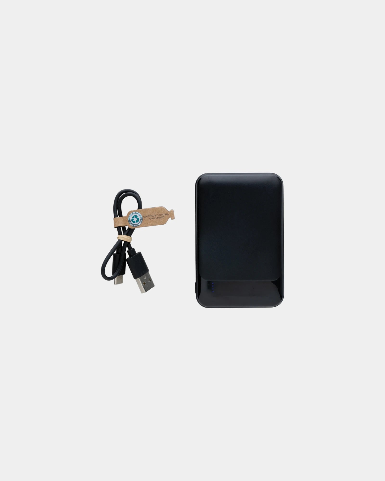 Custom recycled ABS 5,000 mAh power bank - Black