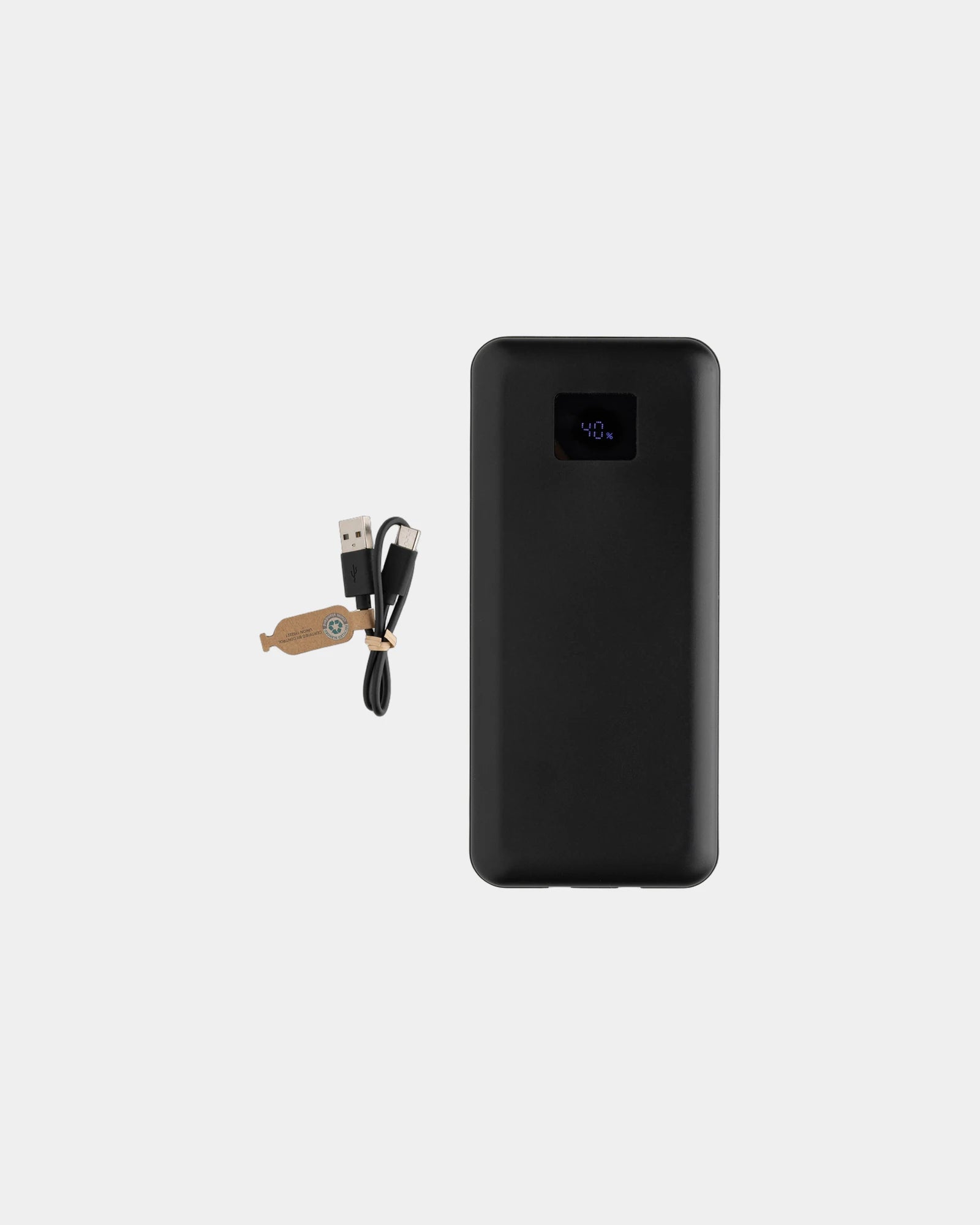 Custom recycled ABS 20,000 mAh laptop power bank - Black