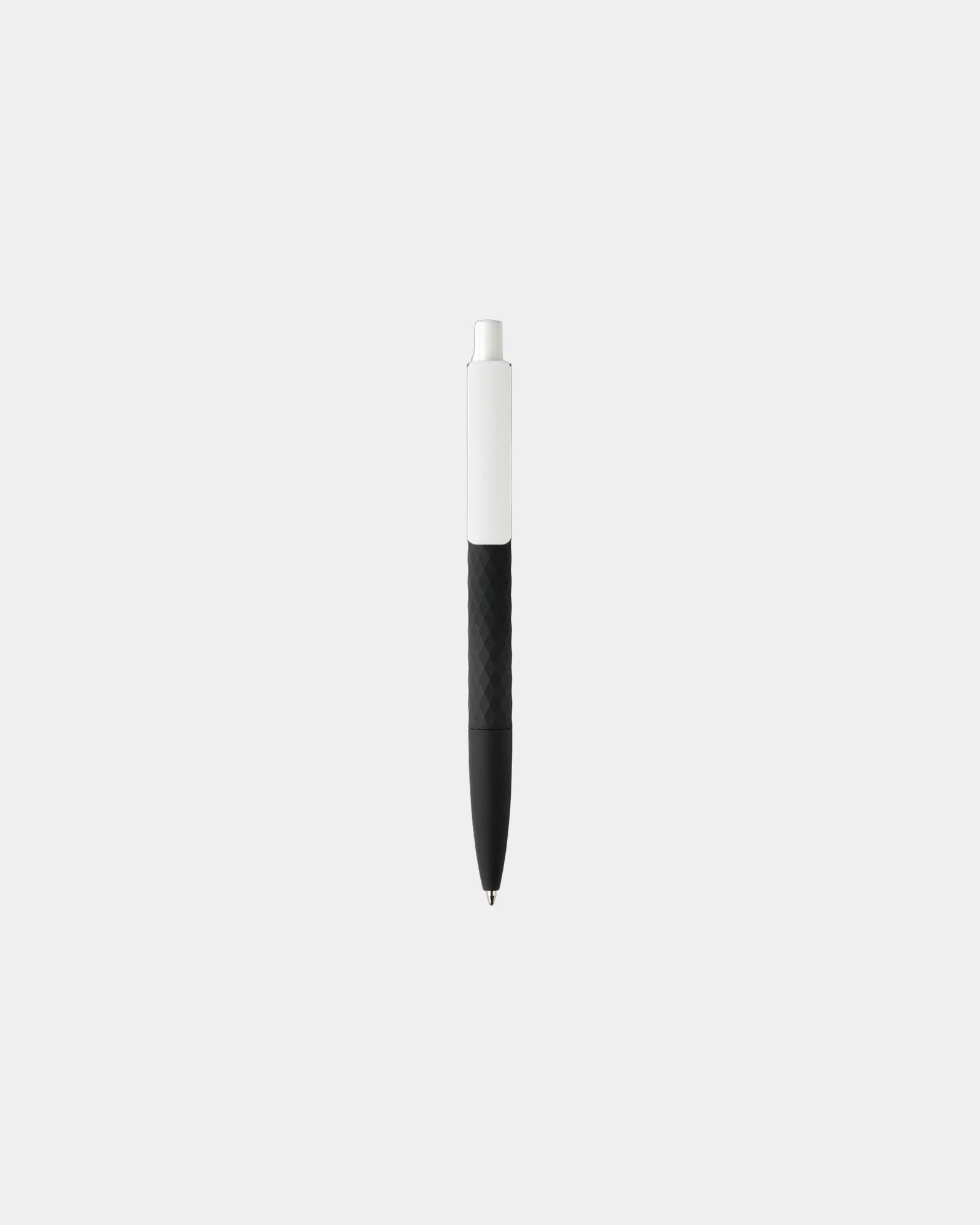 Custom soft-touch ballpoint pen with diamond texture - Black
