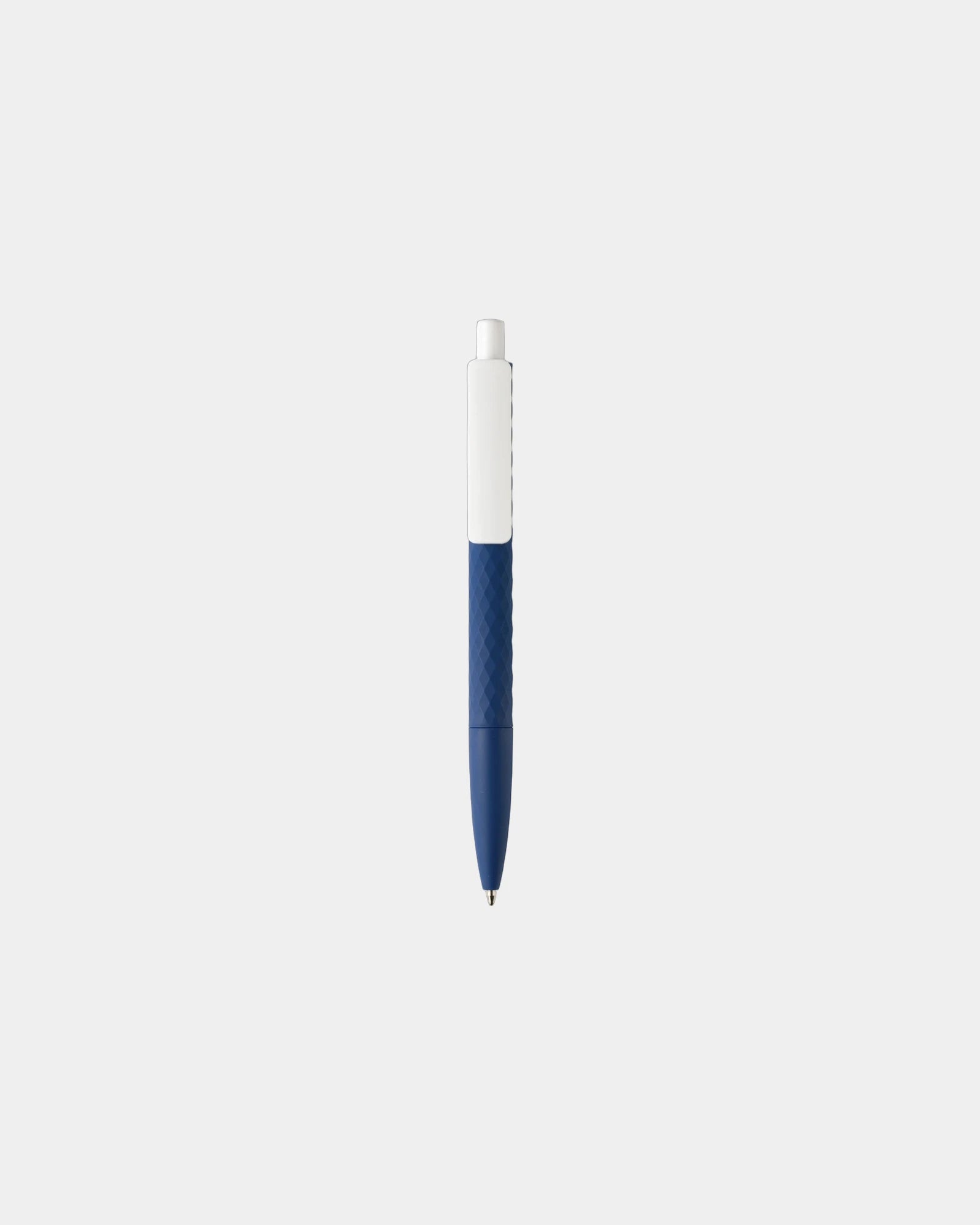 Custom soft-touch ballpoint pen with diamond texture - Navy