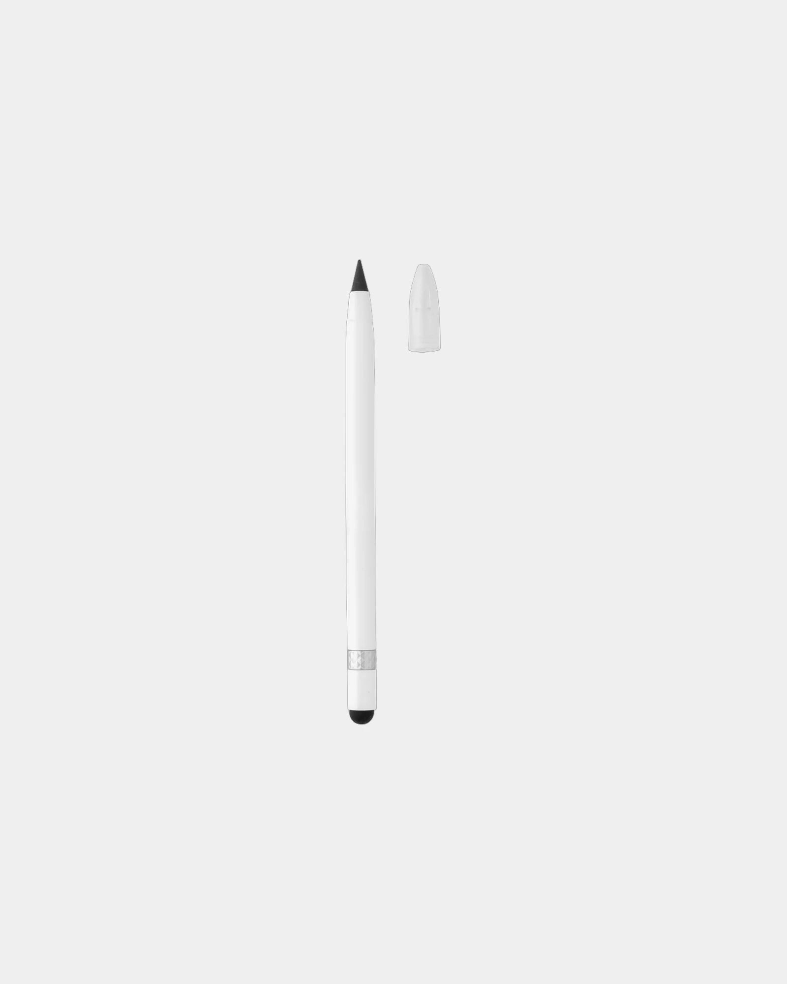 Custom aluminum inkless pen with built-in eraser - White