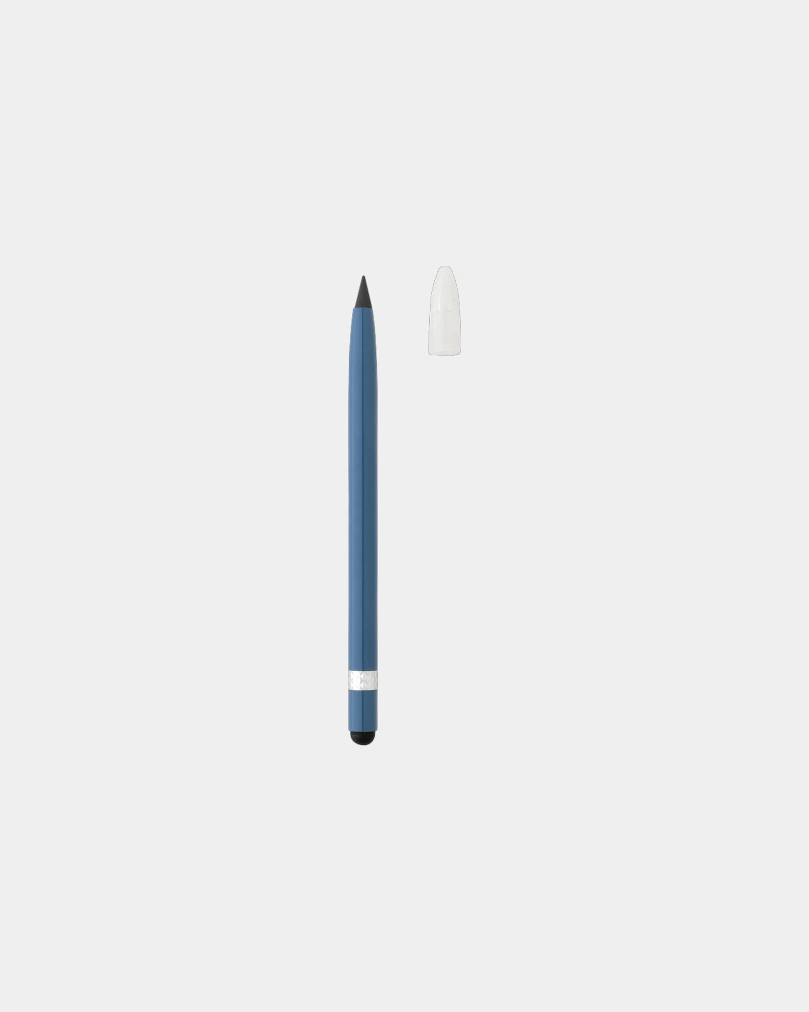 Custom aluminum inkless pen with built-in eraser - Blue