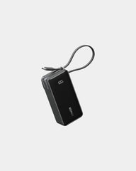 Custom 10,000 mAh power bank Anker Fusion built-in cable - Black