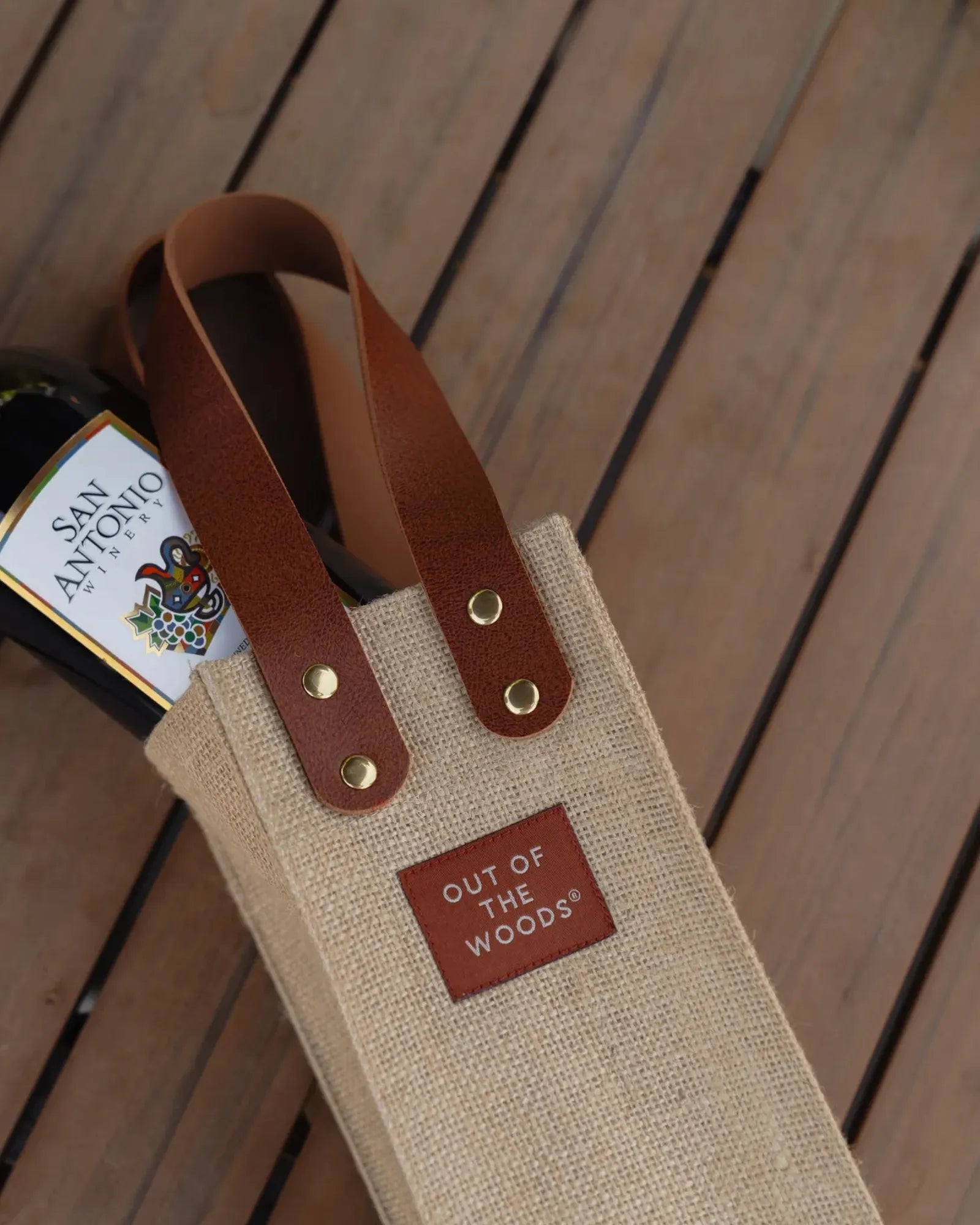 Custom jute wine tote bag for corporate gifting - 5