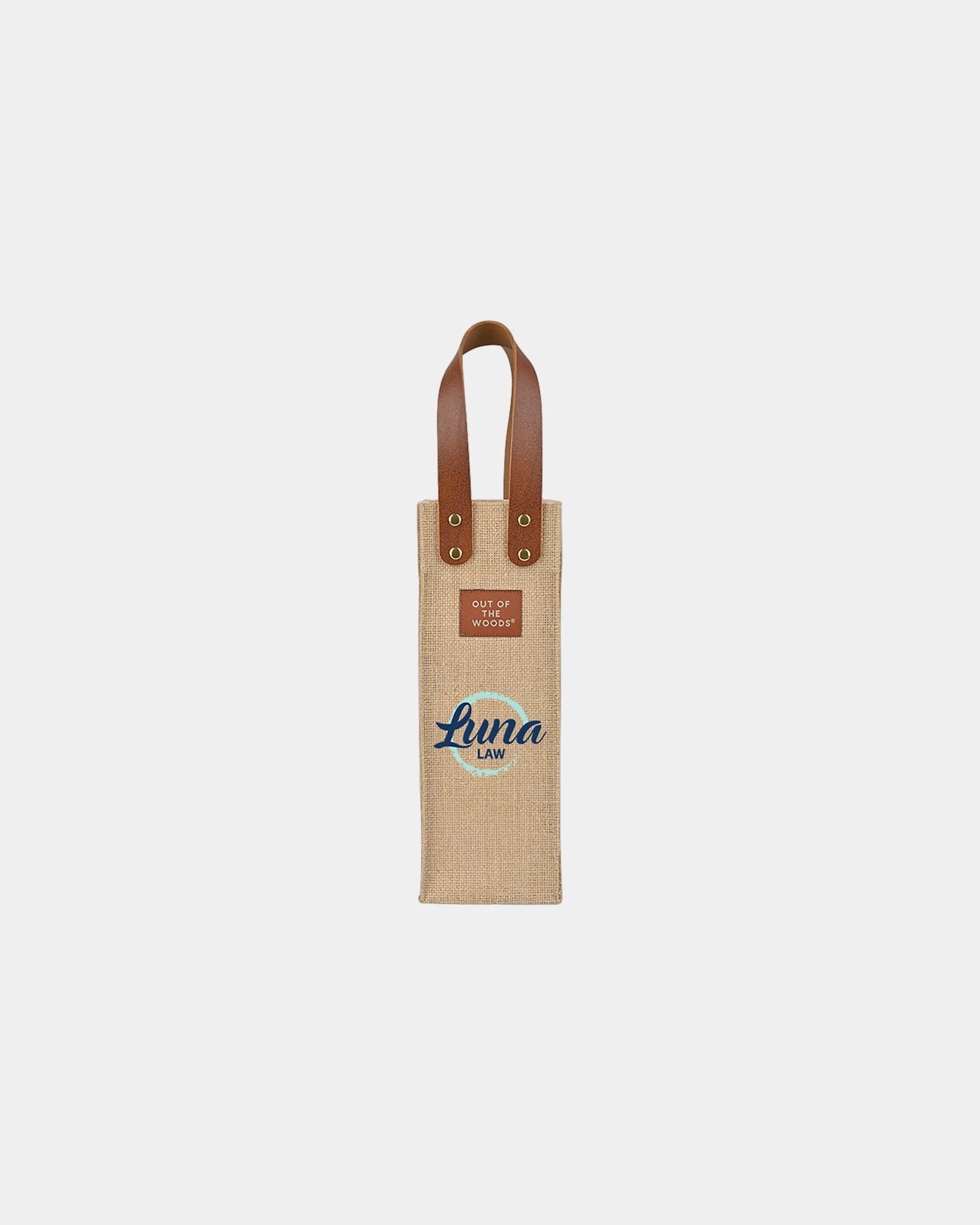 Custom jute wine tote bag for corporate gifting - Natural