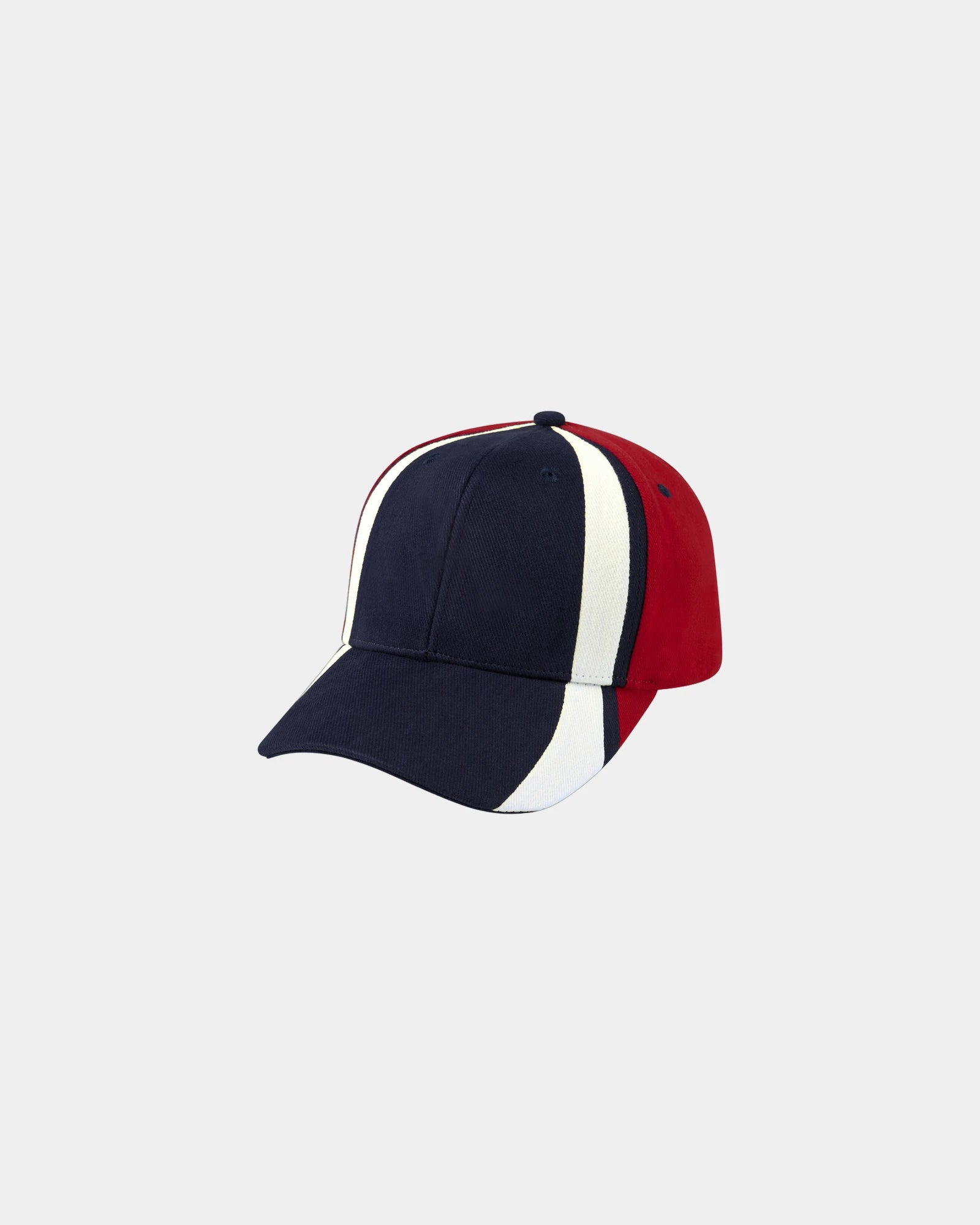 Custom cotton six-panel hat with curved brim design - Red-White-Blue