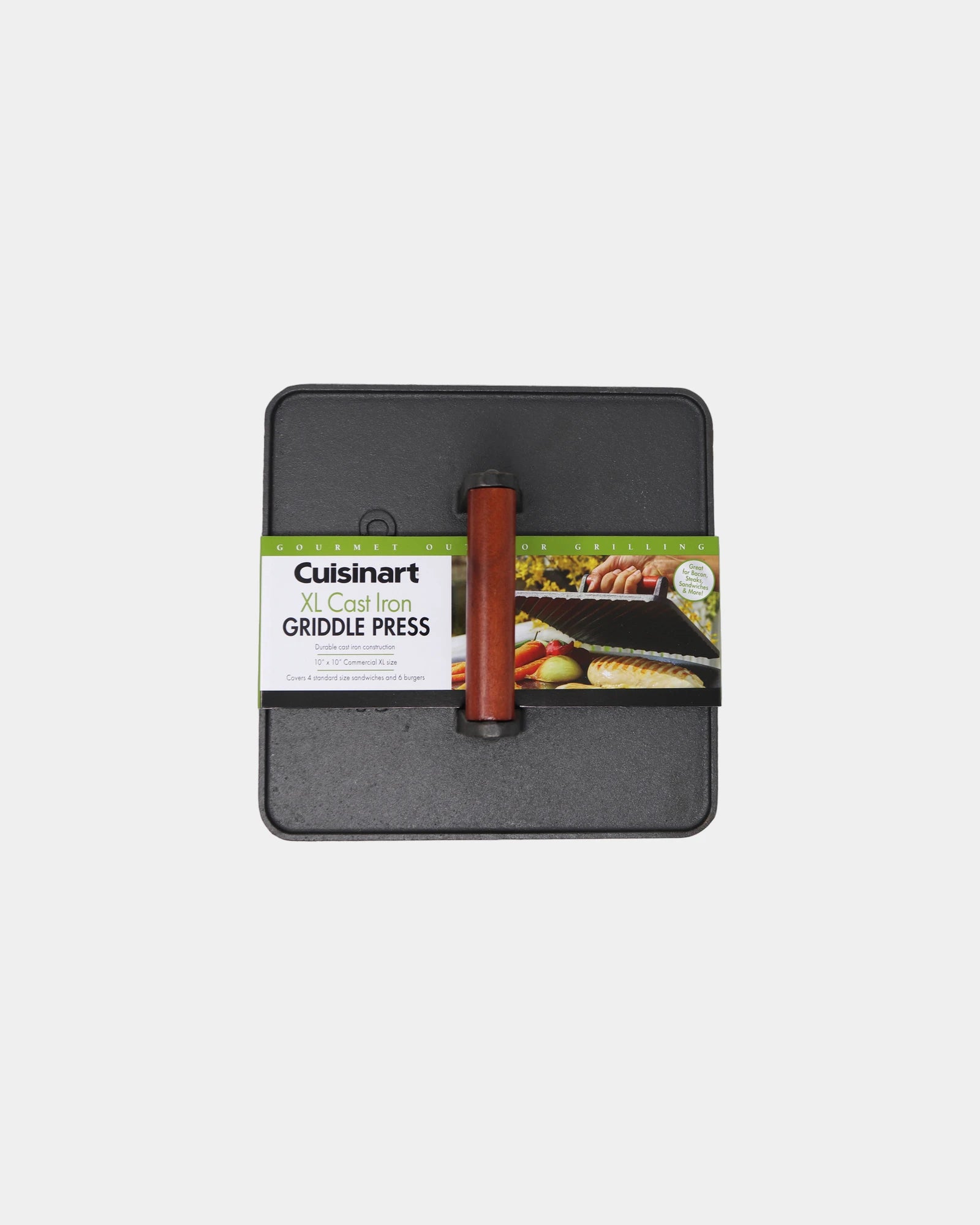 Custom cast iron 10" x 10" griddle press - 2